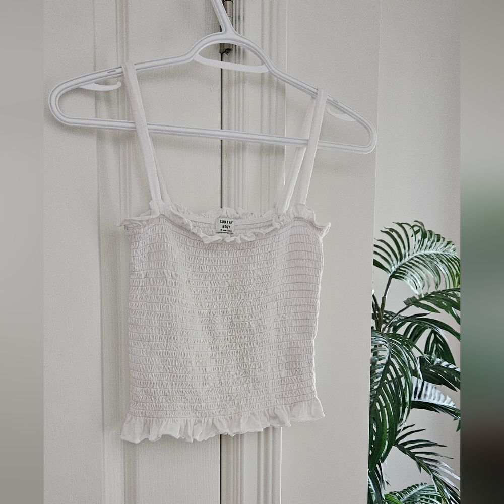Sunday Best White Smocked Top - Picture 2 of 3